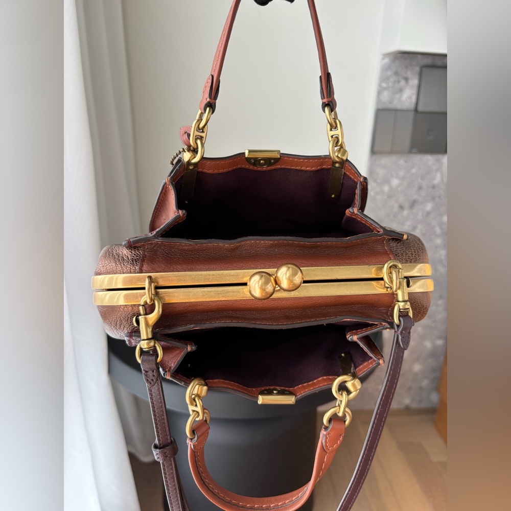 COACH Kisslock Dreamer 21 Bag Brown/Snakeskin - Picture 9 of 15